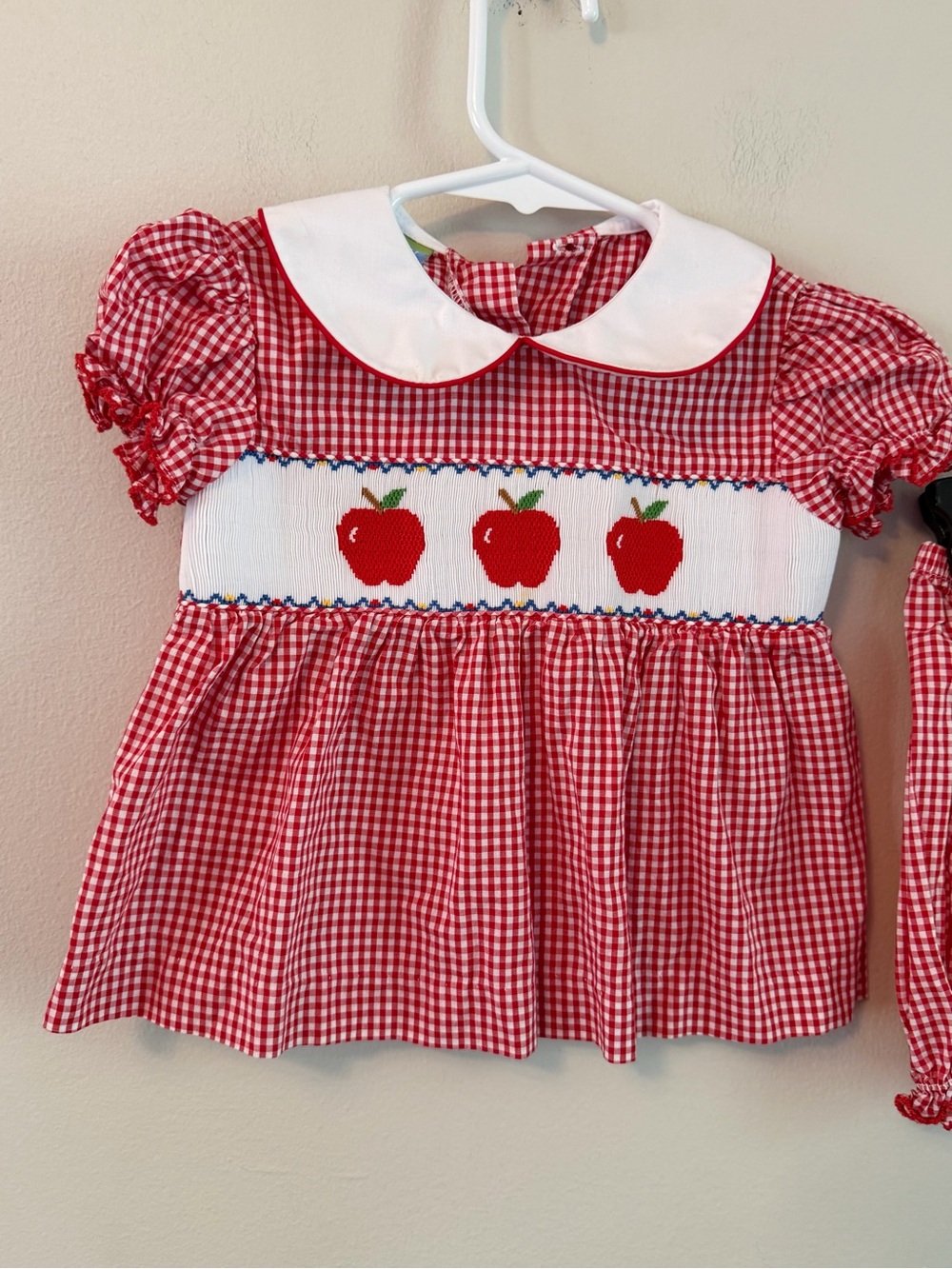 Velani Classics Red Gingham Apple Smocked Set - Picture 2 of 5